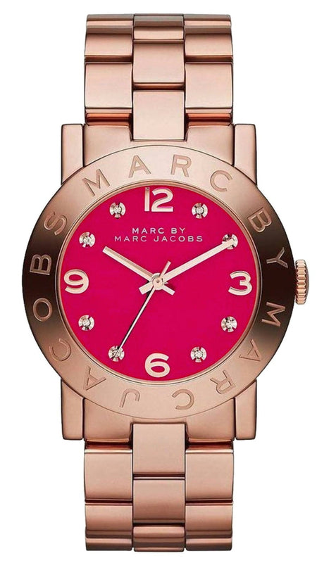 Marc Jacobs Amy Pink Dial Rose Gold Steel Strap Dial Watch for Women - MBM8625 Authentic Buy Shop Now