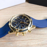 Guess Catalina Blue Gold Tone Blue Silicone Strap Watch For Women - W0562L2 Authentic Buy Shop Now