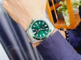 Citizen Eco Drive Vintage Green Dial Silver Steel Strap Watch For Men - AW1598-70X Authentic Buy Shop Now