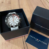 Tommy Hilfiger Nolan Multi Function White Dial White Rubber Strap Watch for Men - 1791146 Authentic Buy Shop Now