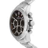 Tommy Hilfiger Hudson Chronograph Quartz Brown Dial Silver Steel Strap Watch For Men - 1791229 Authentic Buy Shop Now