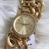 Michael Kors Nini Three Hand Gold Dial Gold Steel Strap Watch For Women - MK3235 Authentic Buy Shop Now