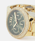 Michael Kors Camille Multifunction Green Dial Gold Steel Strap Watch For Women - MK6981 Authentic Buy Shop Now