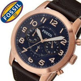 Fossil Pilot 54 Chronograph Blue Dial Brown Leather Strap Watch for Men - FS5204 Authentic Buy Shop Now