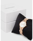 Calvin Klein Snake Silver Dial Rose Gold Steel Strap Watch For Women - K6E23646 Authentic Buy Shop Now