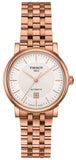 Tissot T Classic Carson Premium White Dial Rose Gold Steel Strap Watch for Women - T122.207.33.031.00 Authentic Buy Shop Now