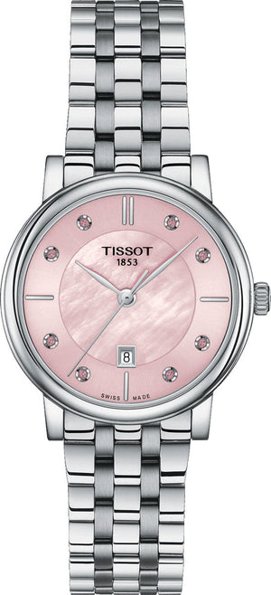 Tissot T Classic Carson Premium Pink Dial Silver Steel Strap Watch for Women - T122.210.11.159.00 Authentic Buy Shop Now