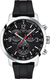 Tissot PRC 200 Chronograph Black Dial Black Rubber Strap Watch for Men - T114.417.17.057.00 Authentic Buy Shop Now