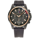 Tommy Hilfiger Mason Black Dial Black Rubber Strap Watch for Men - 1791792 Authentic Buy Shop Now