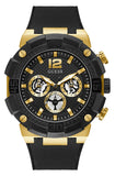 Guess Navigator Chronograph Black Dial Black Rubber Strap Watch for Men - GW0264G3 Authentic Buy Shop Now