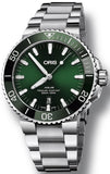 Oris Aquis Date Green Dial Silver Steel Strap Watch for Men - 0173377304157-0782405PEB Authentic Buy Shop Now