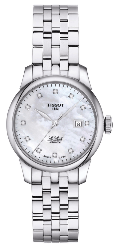 Tissot Le Locle Automatic Diamonds Mother of Pearl Dial Silver Steel Strap Watch For Women - T006.207.11.116.00 Authentic Buy Shop Now