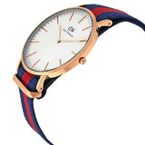 Daniel Wellington Classic Oxford White Dial Two Tone NATO Strap Watch For Men - DW00100001 Authentic Buy Shop Now