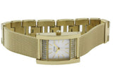 Guess Nouveau Diamonds Gold Dial Gold Mesh Bracelet Watch for Women - W0127L2 Authentic Buy Shop Now