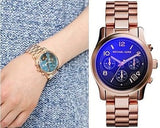 Michael Kors Runway Iridescent Dial Rose Gold Steel Strap Watch for Women - MK5940 Authentic Buy Shop Now