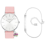 Coach Perry White Dial Pink Leather Strap Watch for Women - 14503118 Authentic Buy Shop Now