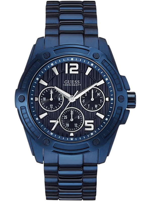 Guess Flagship Chronograph Blue Dial Blue Steel Strap Watch for Men - W0601G2 Authentic Buy Shop Now