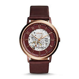 Fossil Vintage Muse Automatic Skeleton Maroon Dial Maroon Leather Strap Watch for Women - ME3137 Authentic Buy Shop Now