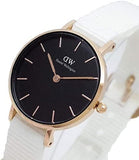 Daniel Wellington Classic Petite Dover Black Dial White NATO Strap Watch For Women - DW001000314 Authentic Buy Shop Now