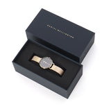 Daniel Wellington Classic Petite Evergold Black Dial Gold Mesh Bracelet Watch For Women - DW00100349 Authentic Buy Shop Now
