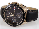Tommy Hilfiger Parker Chronograph Black Dial Brown Leather Strap Watch For Men - 1791836 Authentic Buy Shop Now
