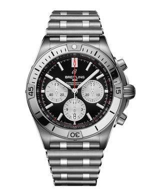 Breitling Chronomat B01 42mm Black Dial Silver Steel Strap Watch for Men - AB0134101B1A1 Authentic Buy Shop Now