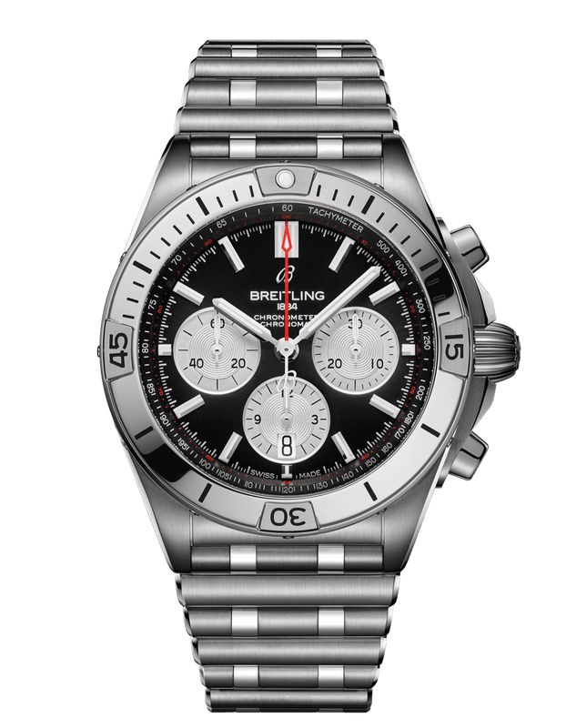 Breitling Chronomat B01 42mm Black Dial Silver Steel Strap Watch for Men - AB0134101B1A1 Authentic Buy Shop Now