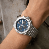 Breitling Chronomat B01 42mm Blue Dial Silver Steel Strap Watch for Men - AB0134101C1A1 Authentic Buy Shop Now