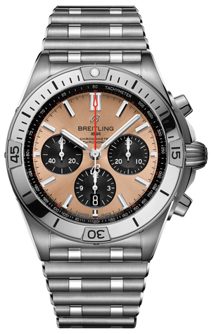 Breitling Chronomat B01 42 Brown Dial Silver Steel Strap Watch for Men - AB0134101K1A1 Authentic Buy Shop Now