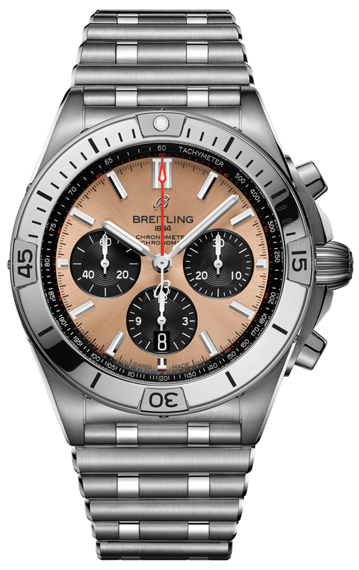 Breitling Chronomat B01 42 Brown Dial Silver Steel Strap Watch for Men - AB0134101K1A1 Authentic Buy Shop Now