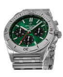 Breitling Chronomat B01 42 Green Dial Silver Steel Strap Watch for Men - AB0134101L1A1 Authentic Buy Shop Now