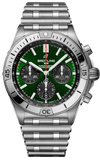 Breitling Chronomat B01 42 Green Dial Silver Steel Strap Watch for Men - AB0134101L1A1 Authentic Buy Shop Now