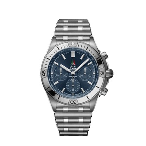 Breitling Chronomat B01 42 Frecce Tricolori Blue Dial Silver Steel Strap Watch for Men - AB01344A1C1A1 Authentic Buy Shop Now