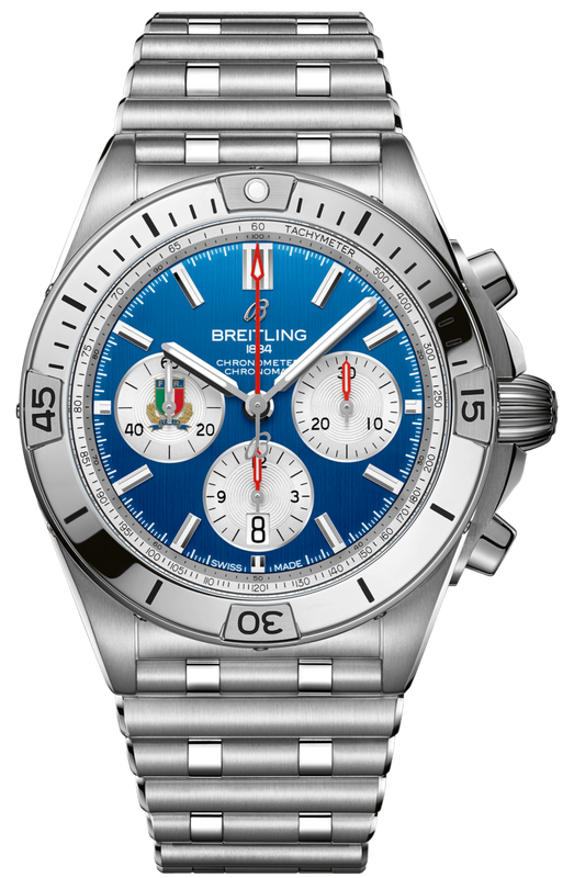 Breitling Chronomat B01 42 Six Nations Italy Blue Dial Silver Steel Strap Watch for Men - AB0134A41C1A1 Authentic Buy Shop Now