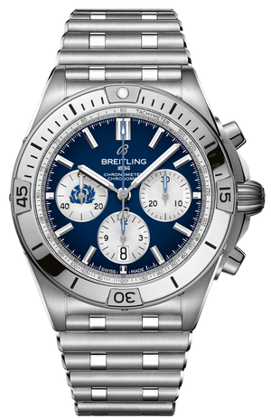 Breitling Chronomat B01 42 Six Nations Scotland Blue Dial Silver Steel Strap Watch for Men - AB0134A51C1A1 Authentic Buy Shop Now