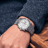 Breitling Chronomat B01 42 Six Nations England White Dial Silver Steel Strap Watch for Men - AB0134A71A1A1 Authentic Buy Shop Now