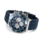 Breitling Super Chronomat B01 44 Blue Dial Blue Rubber Strap Watch for Men - AB0136161C1S1 Authentic Buy Shop Now