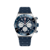 Breitling Super Chronomat B01 44 Blue Dial Blue Rubber Strap Watch for Men - AB0136161C1S1 Authentic Buy Shop Now