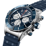 Breitling Super Chronomat B01 44 Blue Dial Blue Rubber Strap Watch for Men - AB0136161C1S1 Authentic Buy Shop Now