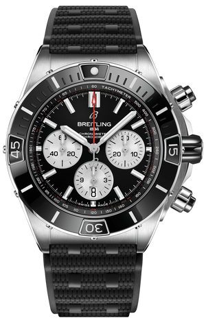 Breitling Super Chronomat B01 44 Black Dial Black Rubber Strap Watch for Men - AB0136251B1S1 Authentic Buy Shop Now