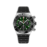 Breitling Super Chronomat B01 44 Green Dial Black Rubber Strap Watch for Men - AB0136251L1S1 Authentic Buy Shop Now