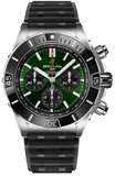 Breitling Super Chronomat B01 44 Green Dial Black Rubber Strap Watch for Men - AB0136251L1S1 Authentic Buy Shop Now