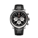 Breitling Navitimer B01 Chronograph 46 Black Dial Black Leather Strap Watch for Men - AB0137211B1P1 Authentic Buy Shop Now