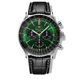 Breitling Navitimer B01 Chronograph 46 Green Dial Black Leather Strap Watch for Men - AB0137241L1P1 Authentic Buy Shop Now