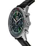Breitling Navitimer B01 Chronograph 46 Green Dial Black Leather Strap Watch for Men - AB0137241L1P1 Authentic Buy Shop Now