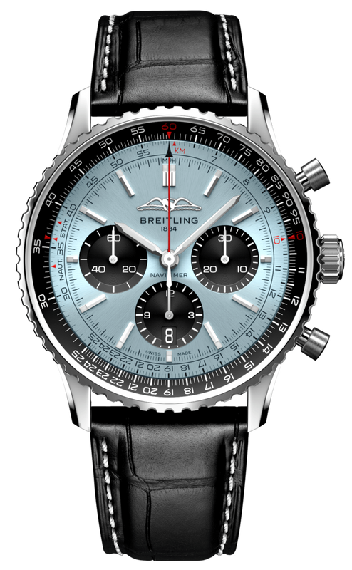 Breitling Navitimer B01 Chronograph 43 Blue Dial Black Leather Strap Watch for Men - AB0138241C1P1 Authentic Buy Shop Now