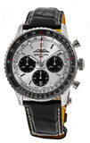 Breitling Navitimer B01 Chronograph 43 Silver Dial Black Leather Strap Watch for Men - AB0138241G1P1 Authentic Buy Shop Now