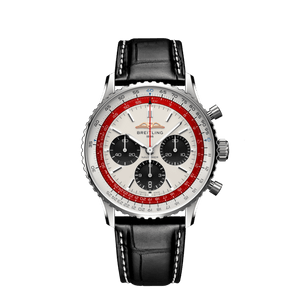 Breitling Navitimer B01 Chronograph 43 Boeing 747 White Dial Black Leather Strap Watch for Men - AB01383B1G1P1 Authentic Buy Shop Now