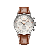 Breitling Navitimer B01 Chronograph 41 White Dial Brown Leather Strap Watch for Men - AB0139211G1P1 Authentic Buy Shop Now