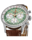 Breitling Navitimer B01 Chronograph 41 Green Dial Brown Leather Strap Watch for Men - AB0139211L1P1 Authentic Buy Shop Now